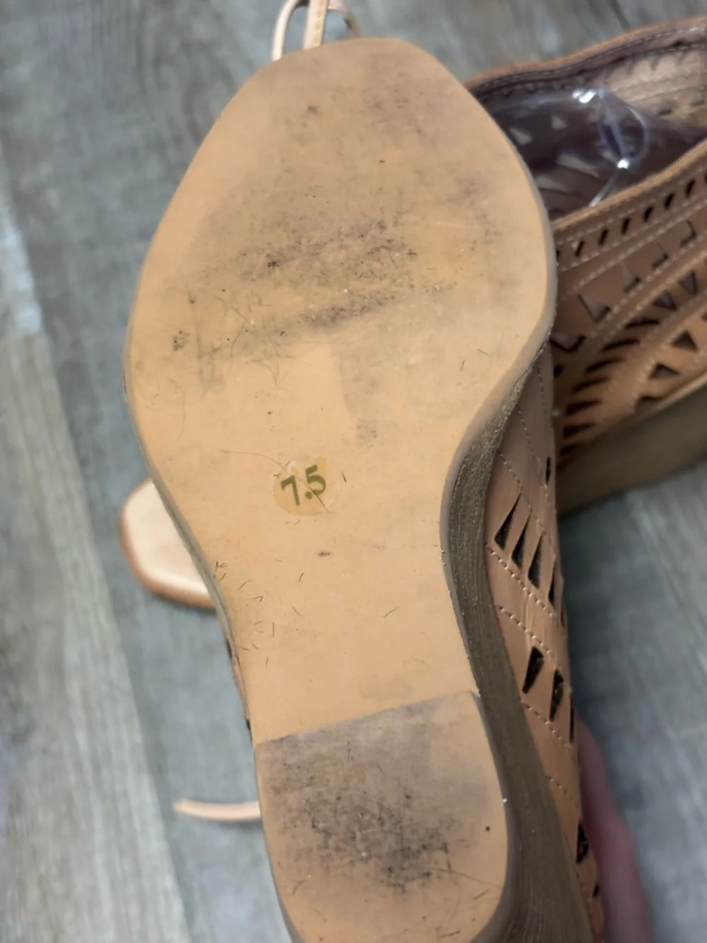 Jeffrey Campbell Rodillo Lace-Up Cutout Wedge Sandals in Nude